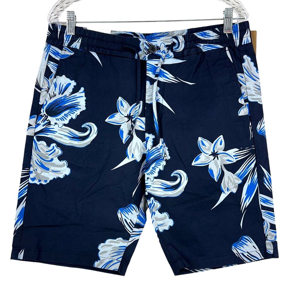NN07 NWT Men's Seb Shorts 1004 Floral Pattern Regular Fit Size 31 Elastic Waist